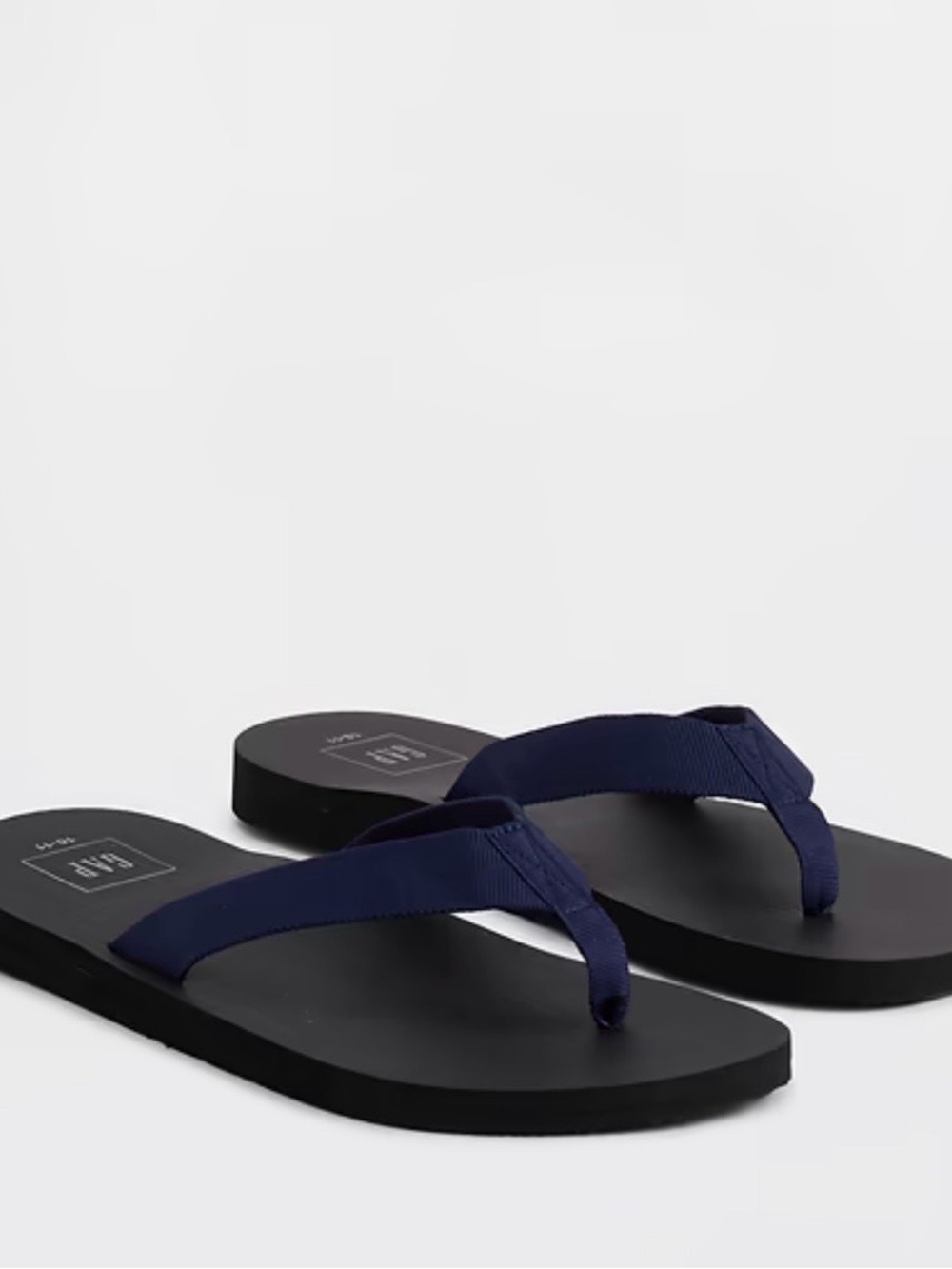 GAP BLACK MINIMALIST FLIP FLOPS CANVAS STRAP WOMENS SZ 8-9 NWT